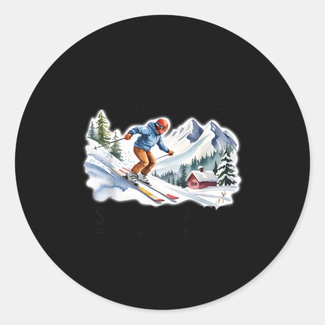 Skiers Men Still Go Skiing In Their Seventies Birt Classic Round Sticker (Front)