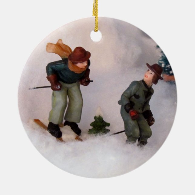 Skier's Ornament (Christmas Village - 0861) (Back)