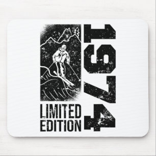 Skiers Skier Vintage Born 1974 Birthday Skiing Ski Mouse Mat