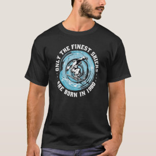 Skiers Skier Vintage born in 1980 Birthday Ski Ski T-Shirt
