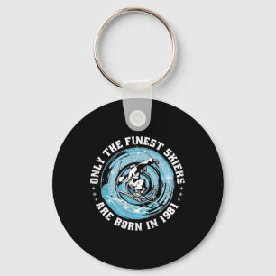 Skiers Skier Vintage Born In 1981 Birthday Ski Ski Key Ring