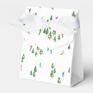 Skiers Skiing Illustration Ski Xmas Christmas   Favour Box