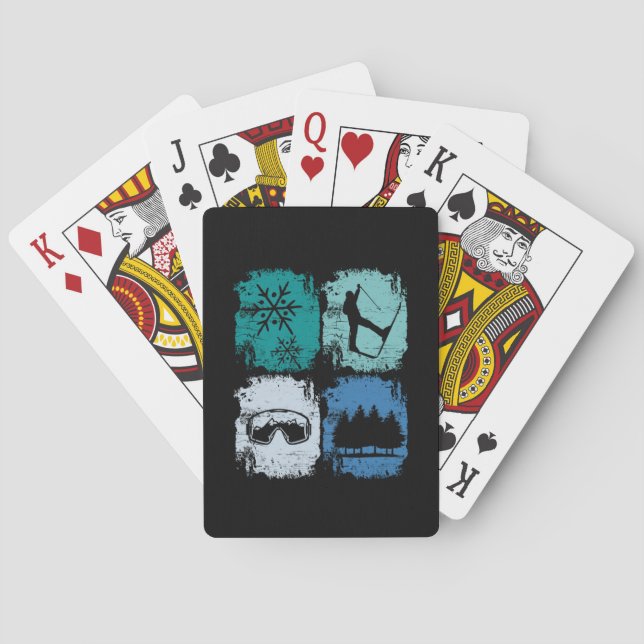 Skiers Skiing Winter Sports Playing Cards (Back)