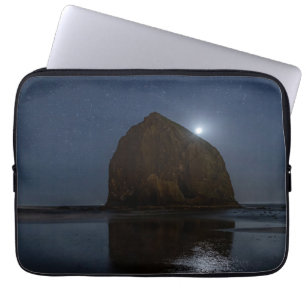 Skies Above Haystack Rock   Cannon Beach, Oregon Laptop Sleeve