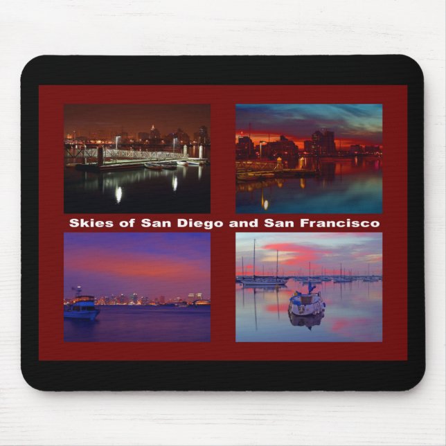 Skies of San Diego and San Francisco Mouse Mat (Front)
