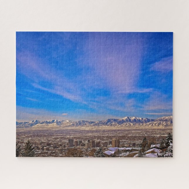 Skies Over Salt Lake City, Utah - 16x20 - 520 pc Jigsaw Puzzle (Horizontal)