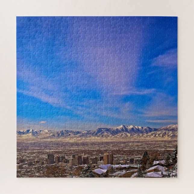 Skies Over Salt Lake City, Utah - 20x20 - 676 pc Jigsaw Puzzle (Vertical)