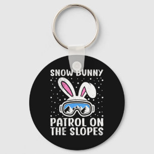 Skifahrer Snow Bunny Patrol On The Slopes Security Key Ring