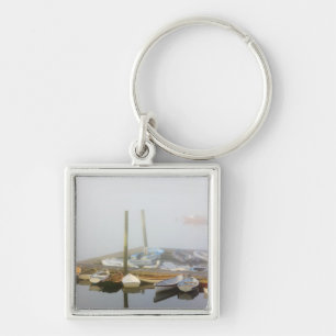 Skiffs and morning fog in Southwest Harbour, Key Ring