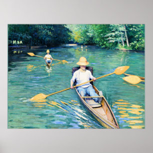 Skiffs, artwork by Gustave Caillebotte Poster
