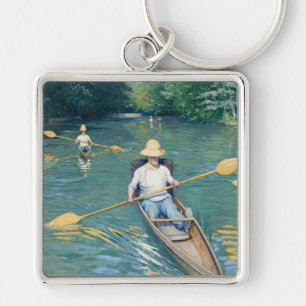 Skiffs by Gustave Caillebotte Key Ring