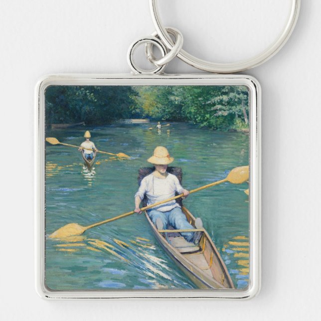 Skiffs by Gustave Caillebotte Key Ring (Front)