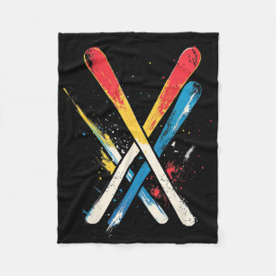 Skiing 1 fleece blanket