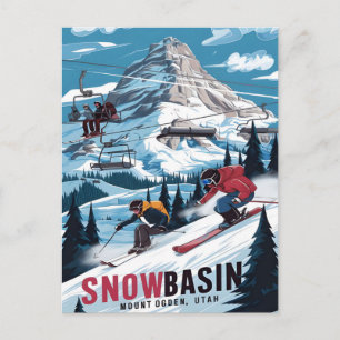 Skiing Adventure at Snowbasin, Utah Postcard