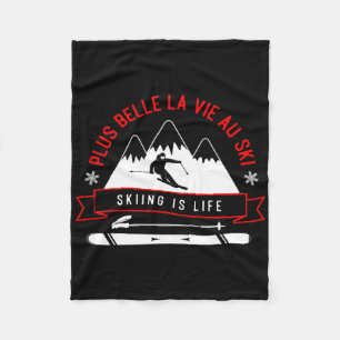 Skiing Adventure Enthusiast Graphic Art Fleece Blanket