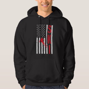 Skiing American flag USA winter sports Hoodie