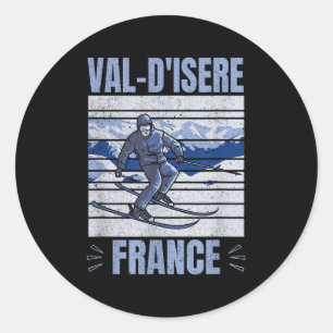 Skiing And Apres Ski - Winter Sports Val-disere, F Classic Round Sticker