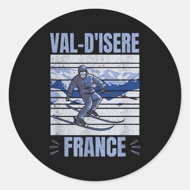 Skiing And Apres Ski - Winter Sports Val-disere, F Classic Round Sticker (Front)