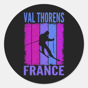 Skiing And Apres Ski - Winter Sports Val Thorens  Classic Round Sticker