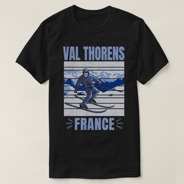 Skiing and Apres Ski Winter Sports Val Thorens Fra T-Shirt (Design Front)
