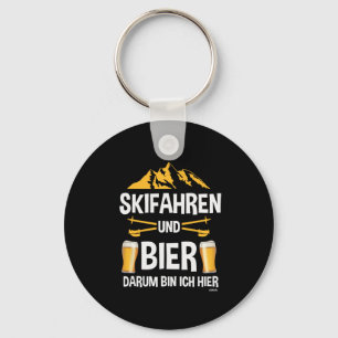 Skiing And Beer Apres Ski Party Costume Winter Spo Key Ring