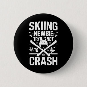 Skiing And Snowboarding Beginner Winter Sports Ent 6 Cm Round Badge