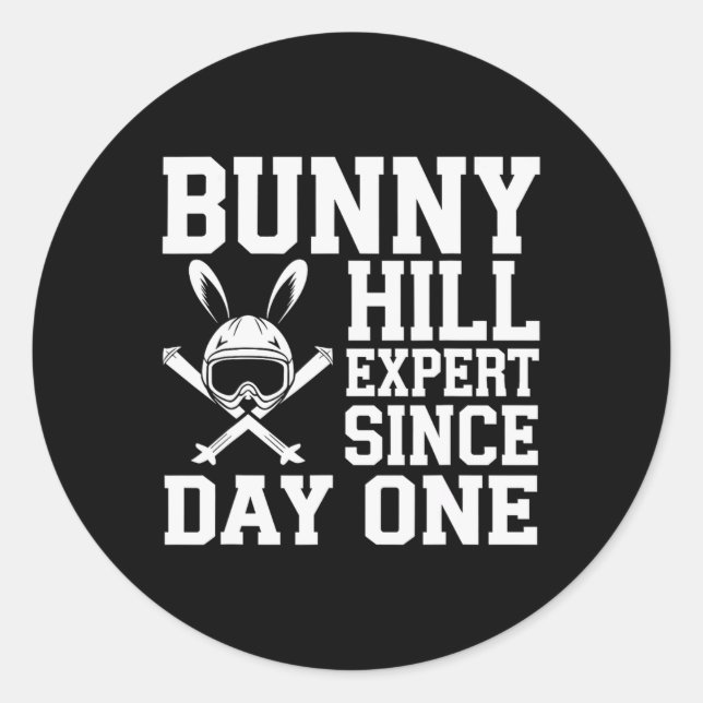 Skiing And Snowboarding Beginner Winter Sports Ent Classic Round Sticker (Front)