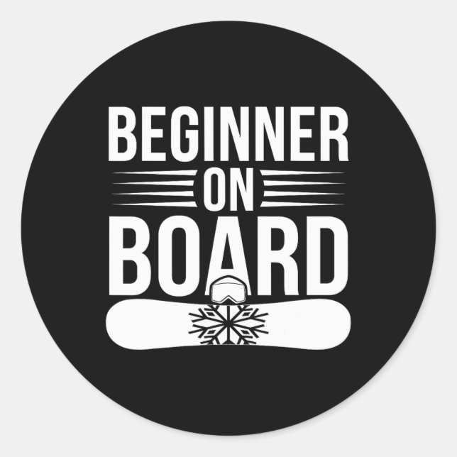 Skiing And Snowboarding Beginner Winter Sports Ent Classic Round Sticker (Front)