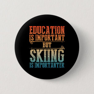 Skiing Art For Men Women Kids Winter Sport Ski Lov 6 Cm Round Badge