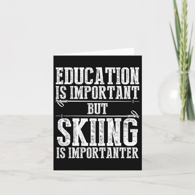 Skiing Art For Men Women Kids Winter Sport Ski Lov Card (Front)
