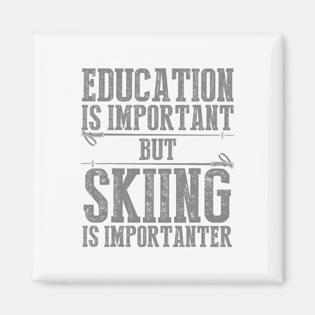 Skiing Art For Men Women Kids Winter Sport Ski Lov Magnet (Front)