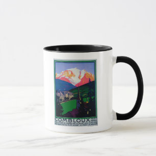 Skiing at Combloux Promotional Poster Mug