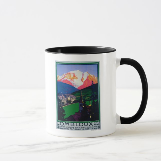 Skiing at Combloux Promotional Poster Mug (Right)