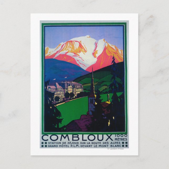 Skiing at Combloux Promotional Poster Postcard (Front)