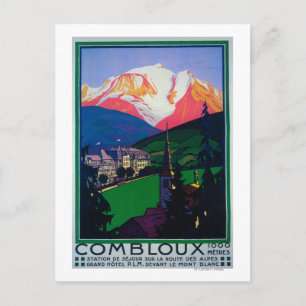 Skiing at Combloux Promotional Poster Postcard