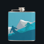 Skiing At Mountains - Skiers  Hip Flask<br><div class="desc">Ski At Mountains - Skiers Abstract Art.  Allmountain Skiing. Skiers you'll meet on the snowy mountain. Get more winter sport and experience skiing holidays with this ski design.</div>