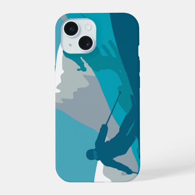 Skiing At Mountains - Skiers  iPhone 15 Case (Back)