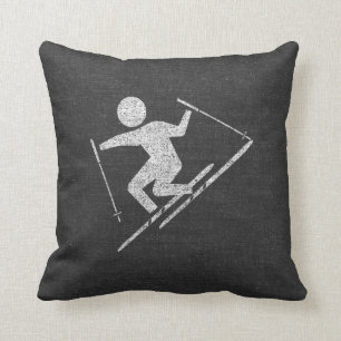 Skiing At Play Cushion
