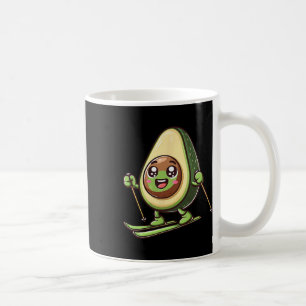 Skiing Avocado Kawaii Alpine Snow Winter Fun Coffee Mug