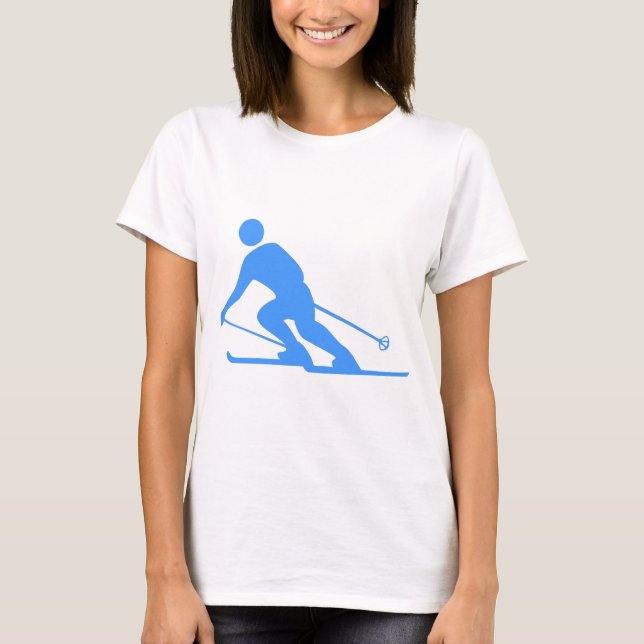 Skiing - Baby Blue T-Shirt (Front)