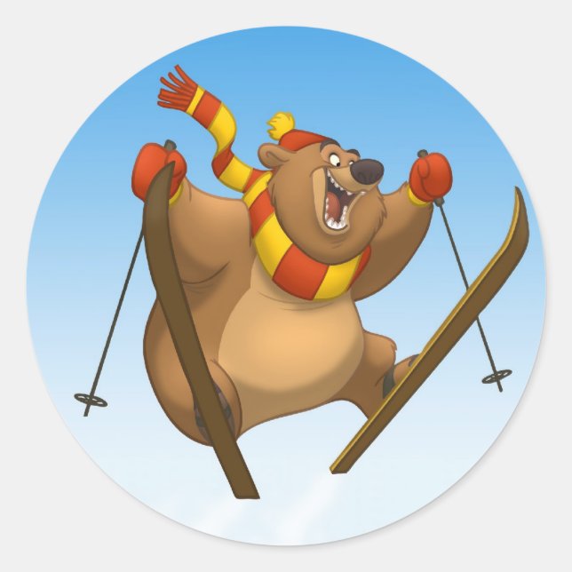 Skiing Bear Stickers (Front)