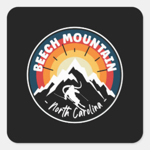 Skiing Beech Mountain North Carolina Square Sticker
