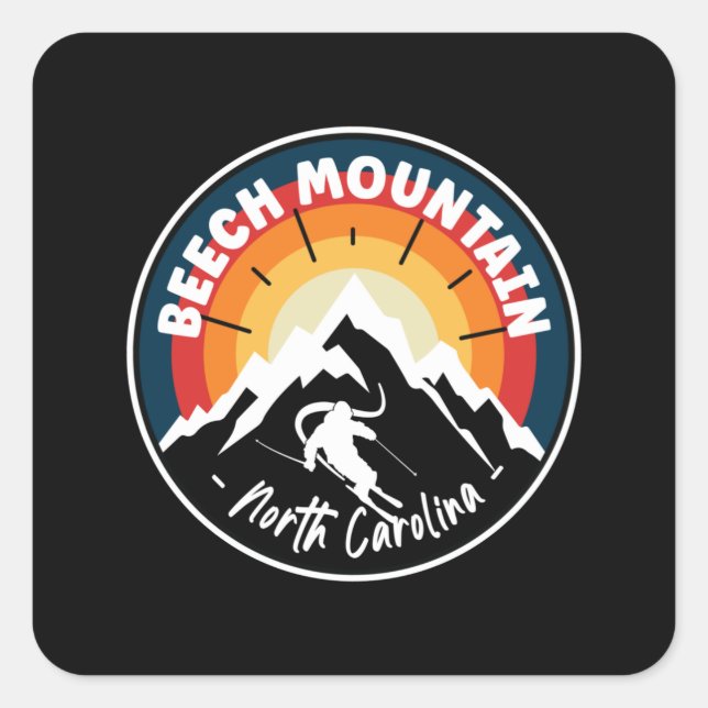 Skiing Beech Mountain North Carolina Square Sticker (Front)