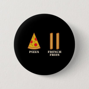 Skiing Beginner Pizza French Fries Ski Instructor 6 Cm Round Badge
