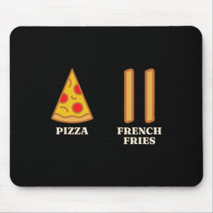 Skiing Beginner Pizza French Fries Ski Instructor Mouse Mat