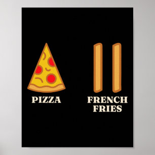 Skiing Beginner Pizza French Fries Ski Instructor Poster