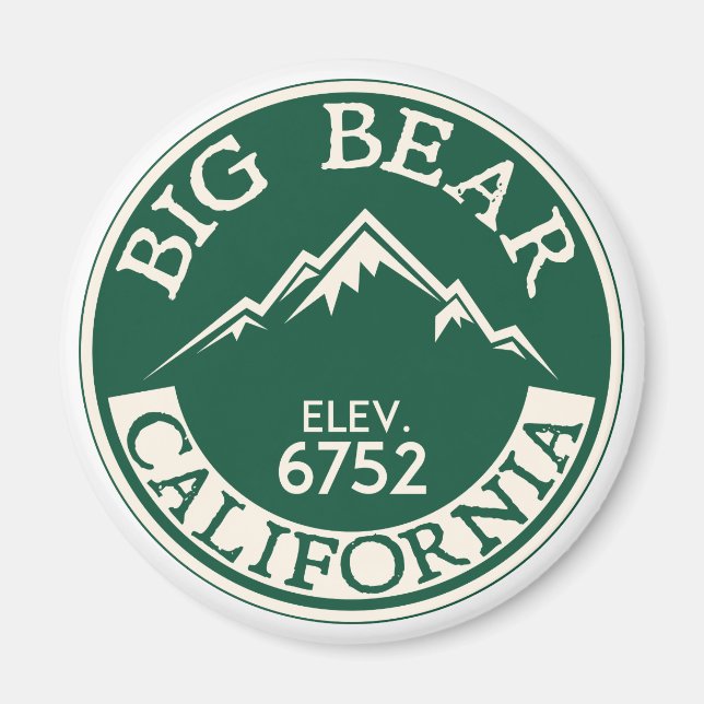 Skiing Big Bear Lake California Ski Hiking Magnet (Front)