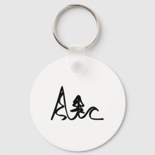 Skiing Biking Surfing Mountains Ocean Waves Fun Si Key Ring
