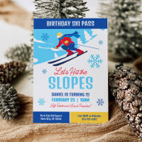 Skiing Birthday Invitation Let's Hit the Slopes