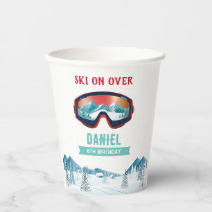 Skiing Birthday Party Slopes Ski Snowboard Paper Cups